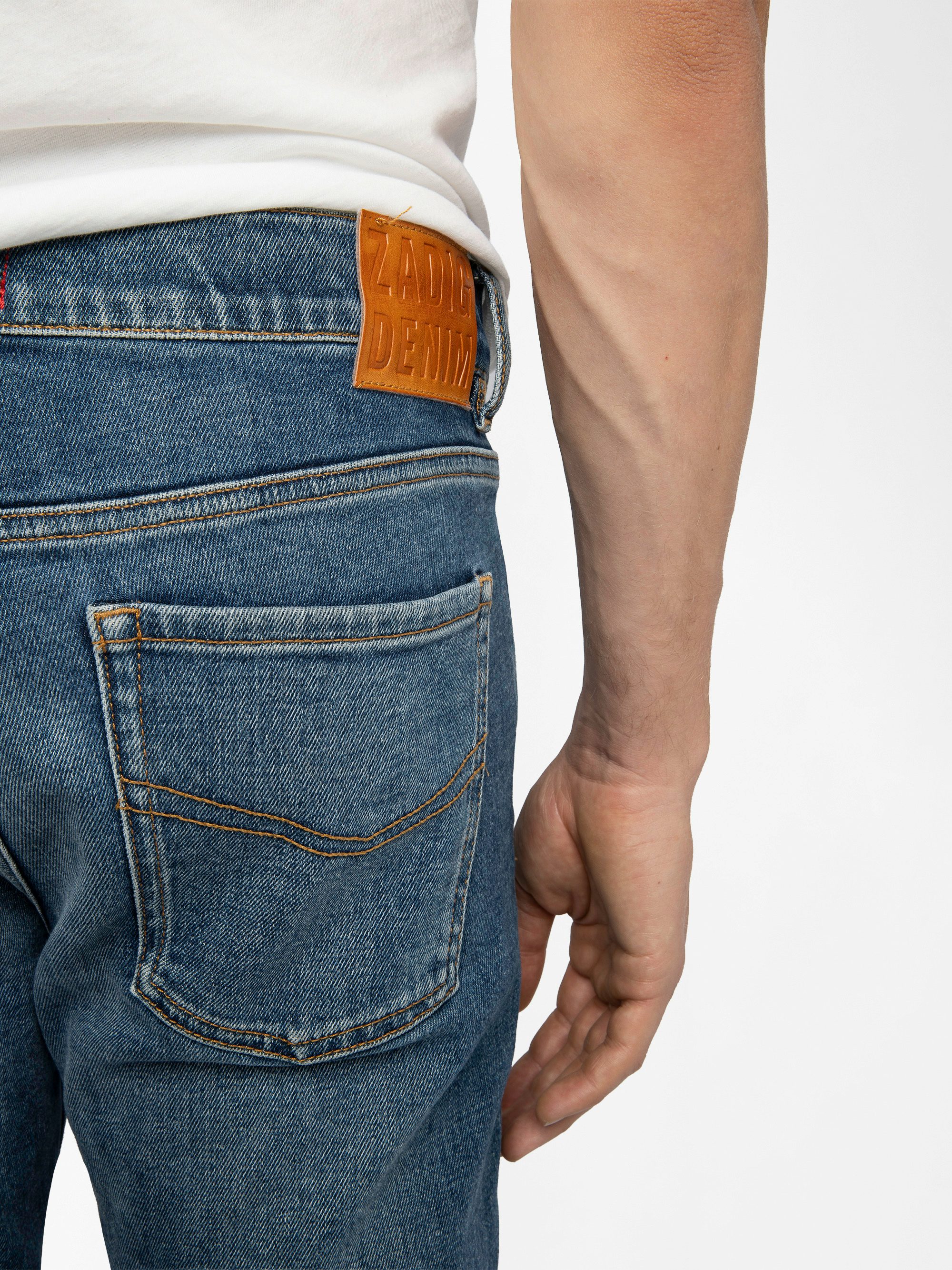 Jean Mick - Röhrenjeans mit Reißverschluss.